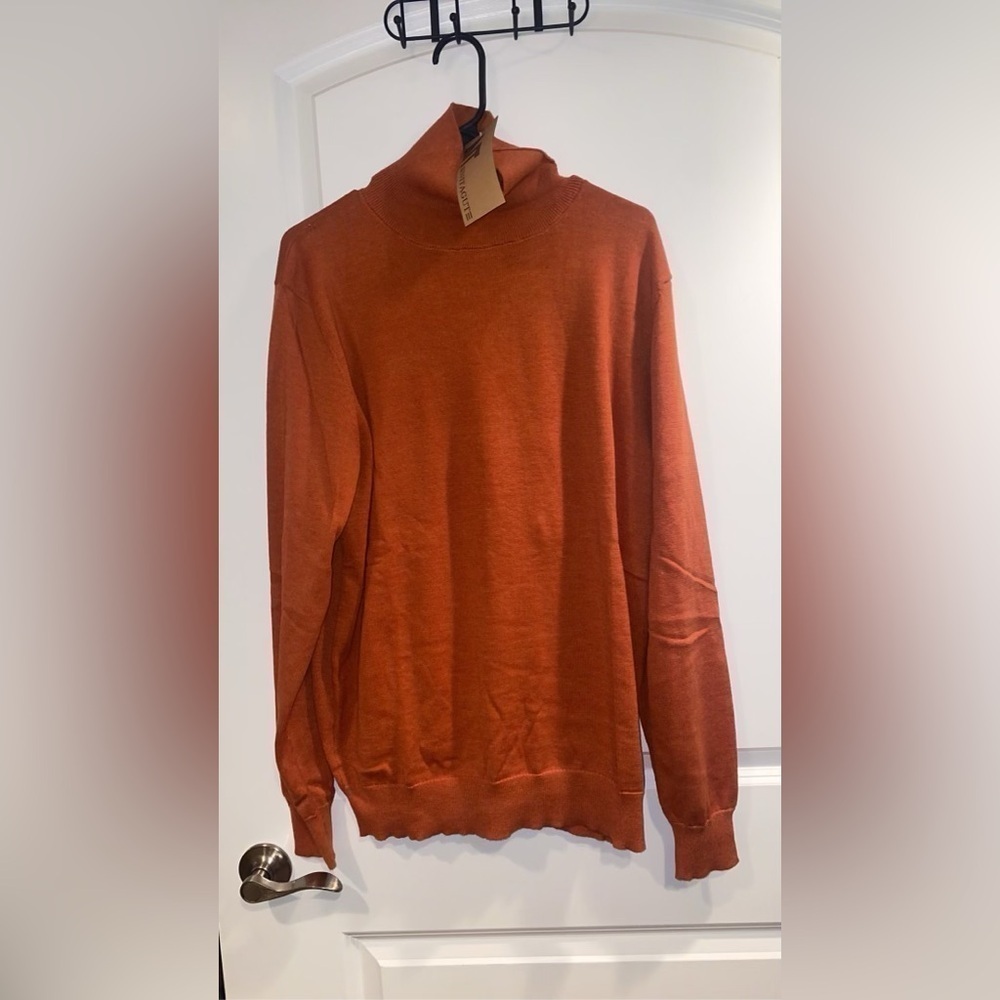 Burnt orange turtle neck
